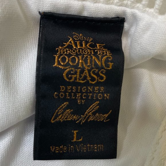 DISNEY ALICE THROUGH THE LOOKING GLASS WHITE LACE TRIM ROMPER LARGE - Picture 9 of 10